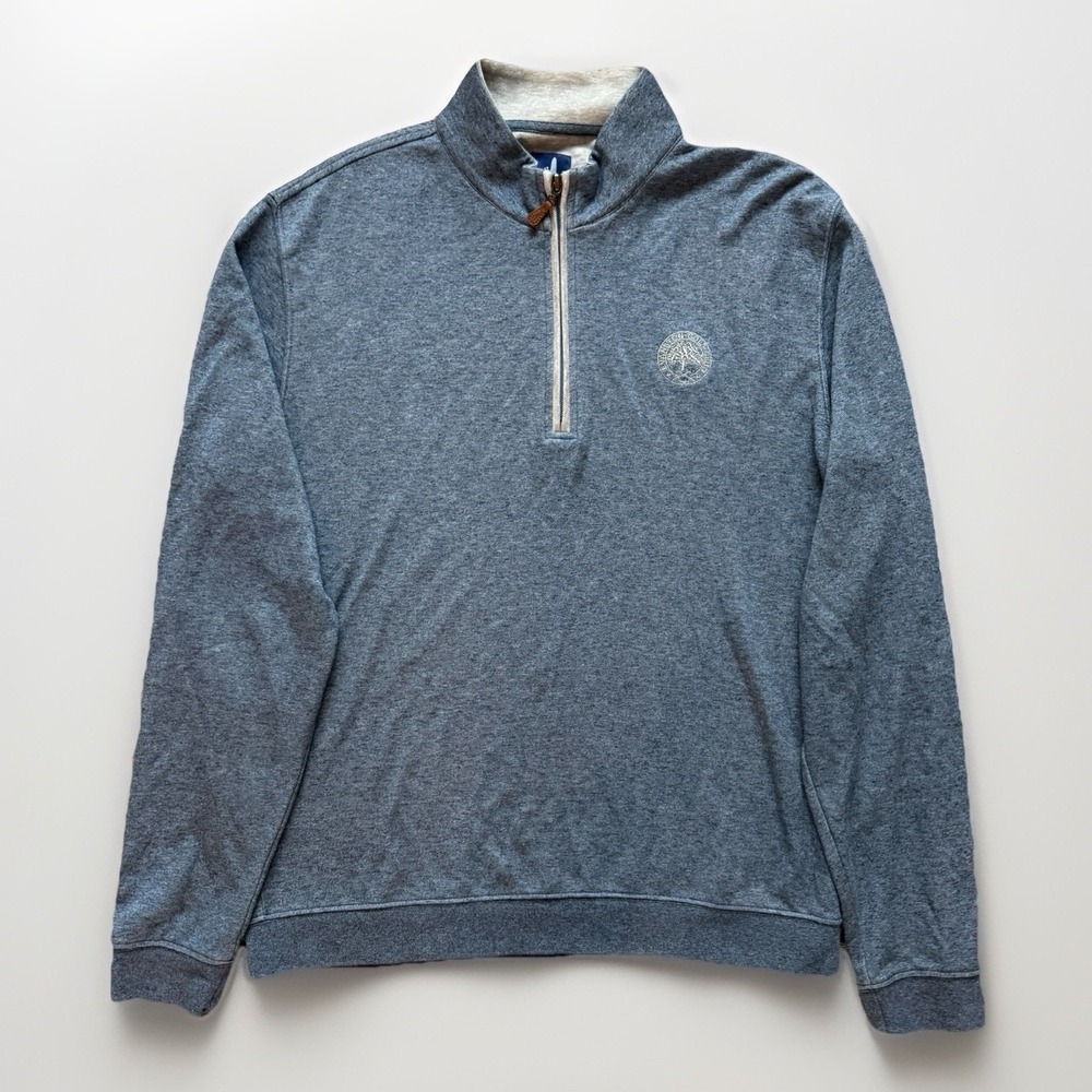 Johnnie-O Sully Adrift Quarter Zip Pullover Mens M Blue Gray Golf Crest Stretch